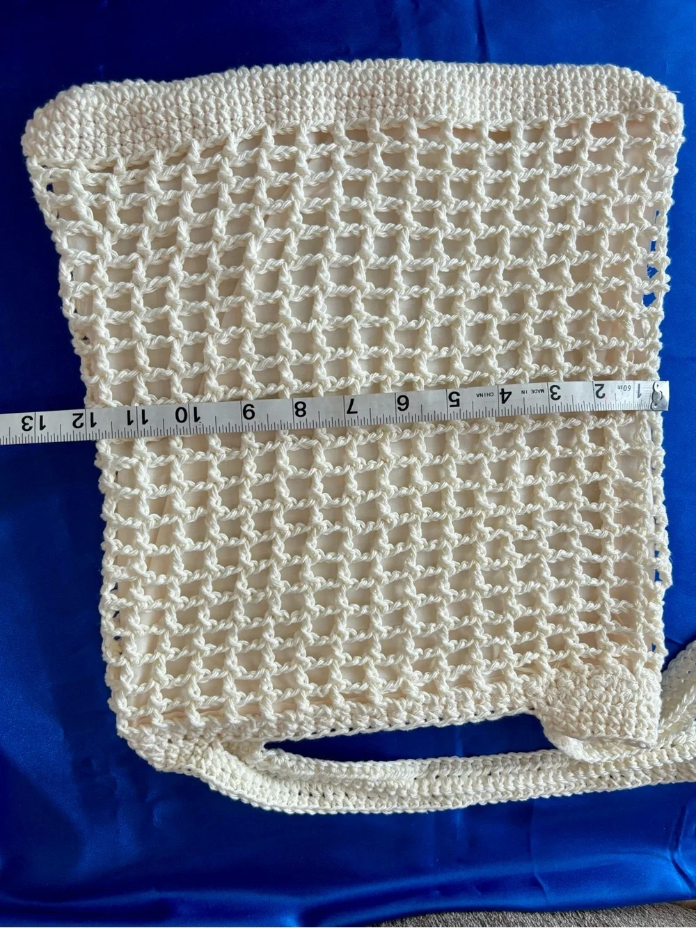 Cream Crochet Net Shoulder Bag / tote